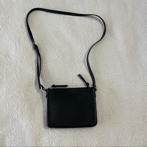 Black Crossbody Purse - adjustable strap, gold hardware